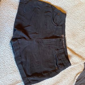 black jean shorts